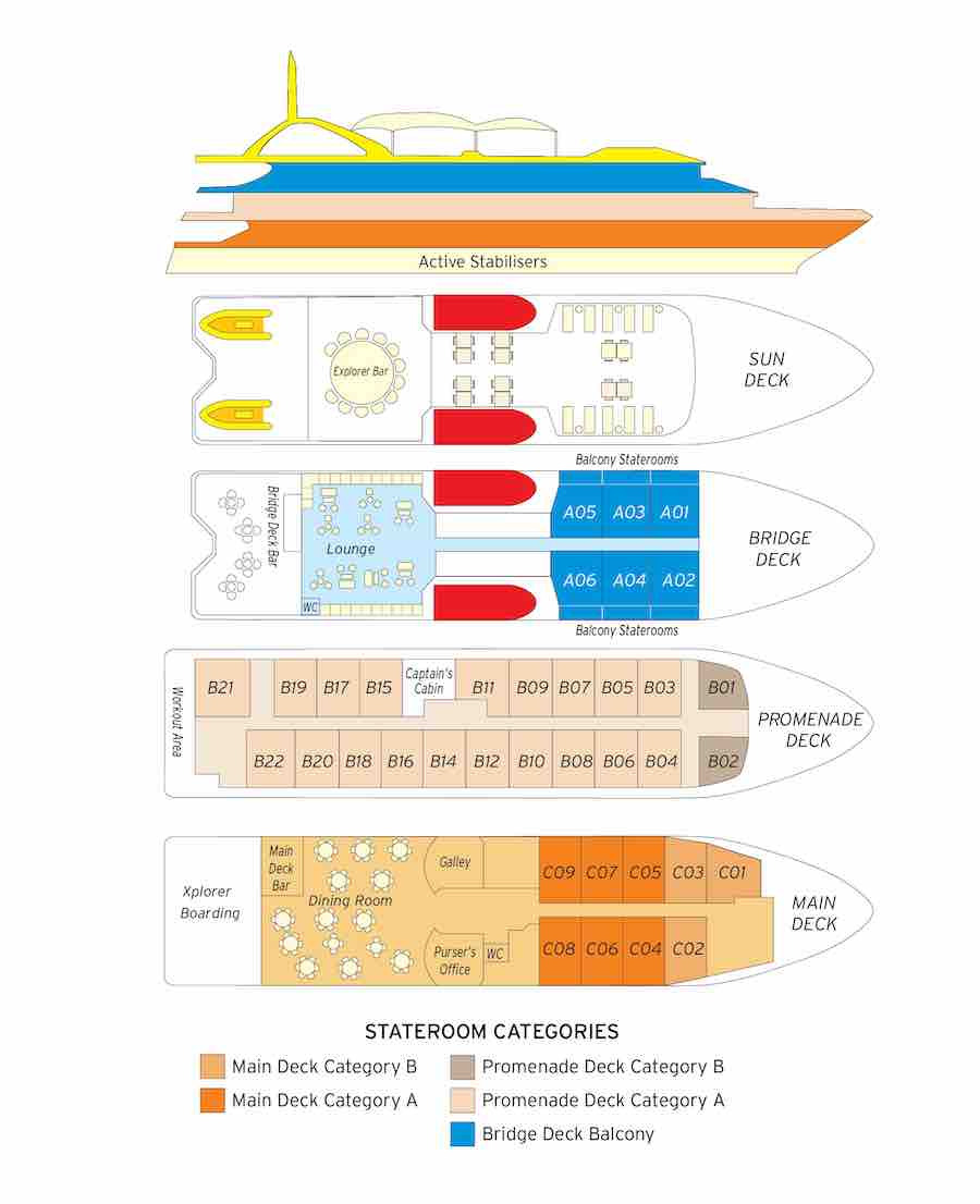 Coral Discoverer ship Deckplan